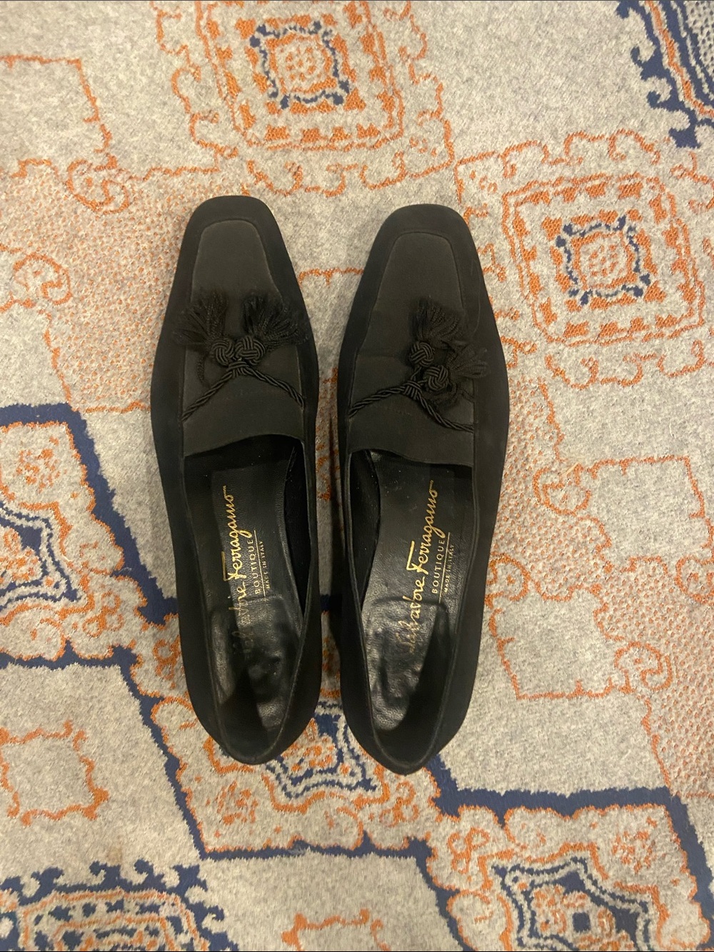 Salvatore Ferragamo Black Suede Tassel Loafers - Picture 9 of 9